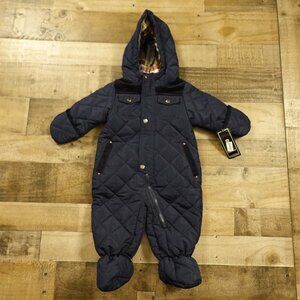 S. Rothschild Quilted Pram Snowsuit Navy Hooded One-Piece 12M – NWT